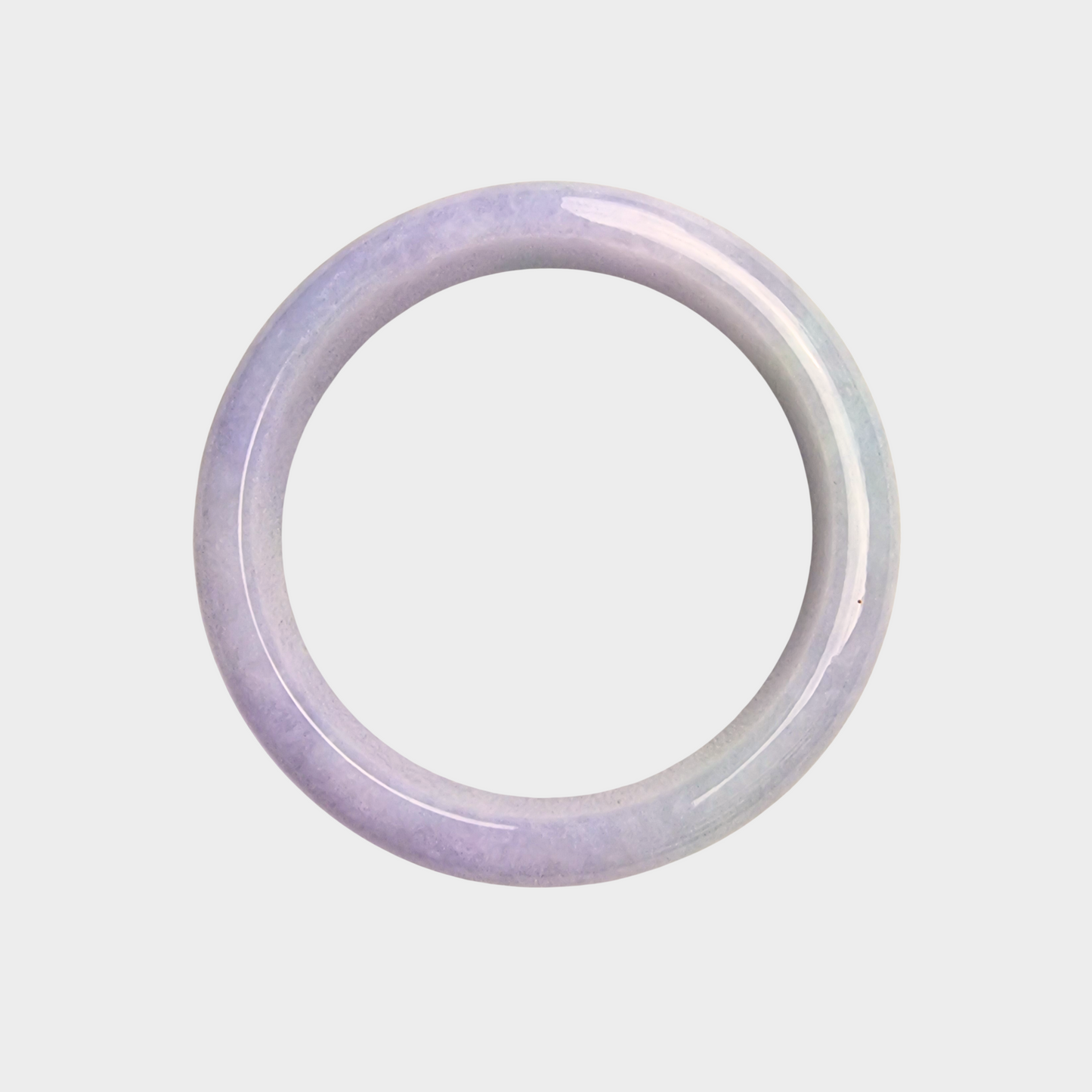 Lavender Jadeite Jade Bangle - 60mm Half Round
