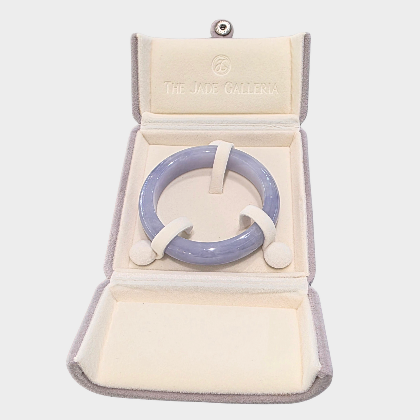 Lavender Jadeite Jade Bangle - 55mm Half Round