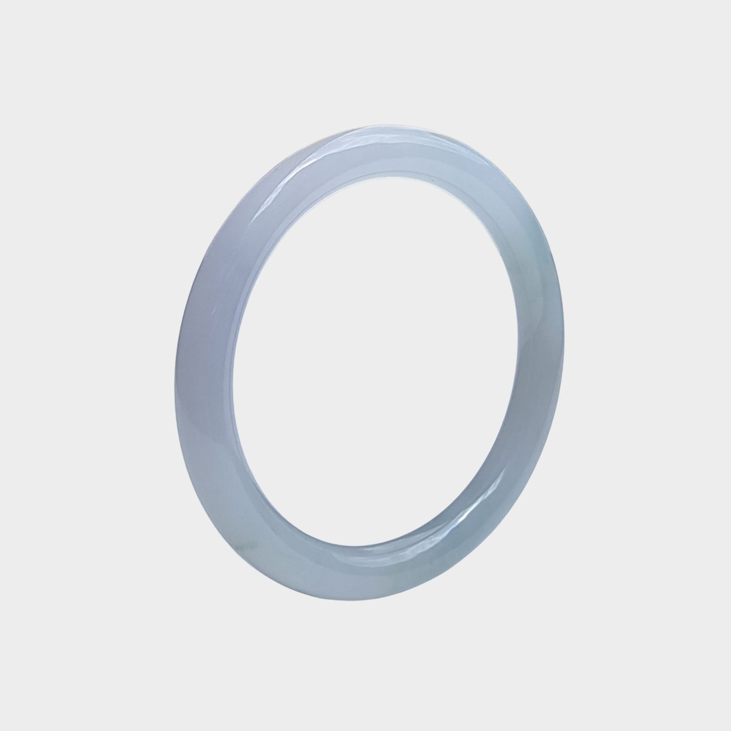 Icy Jadeite Jade Bangle - 56mm Round