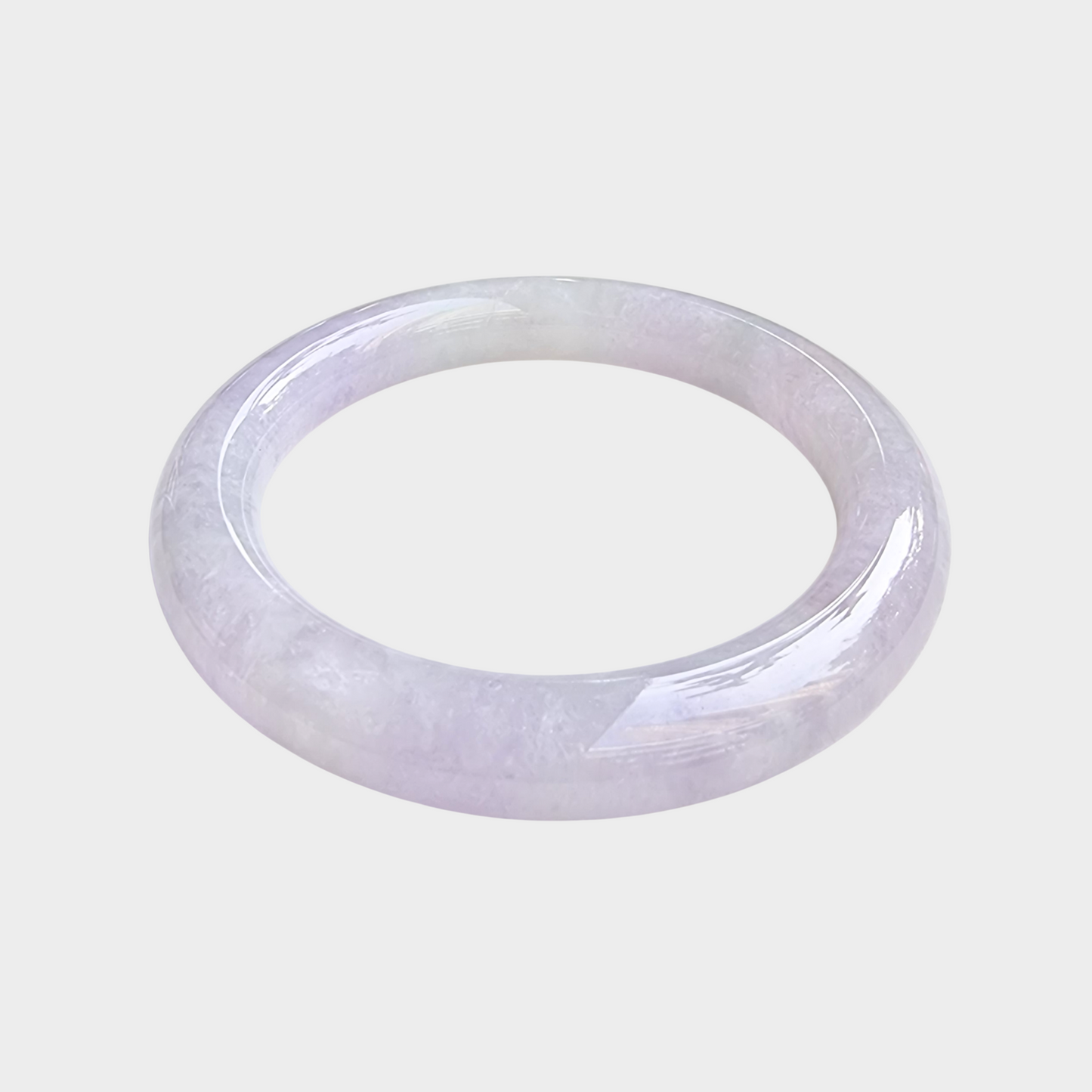 Lavender Jadeite Jade Bangle - 55mm Round