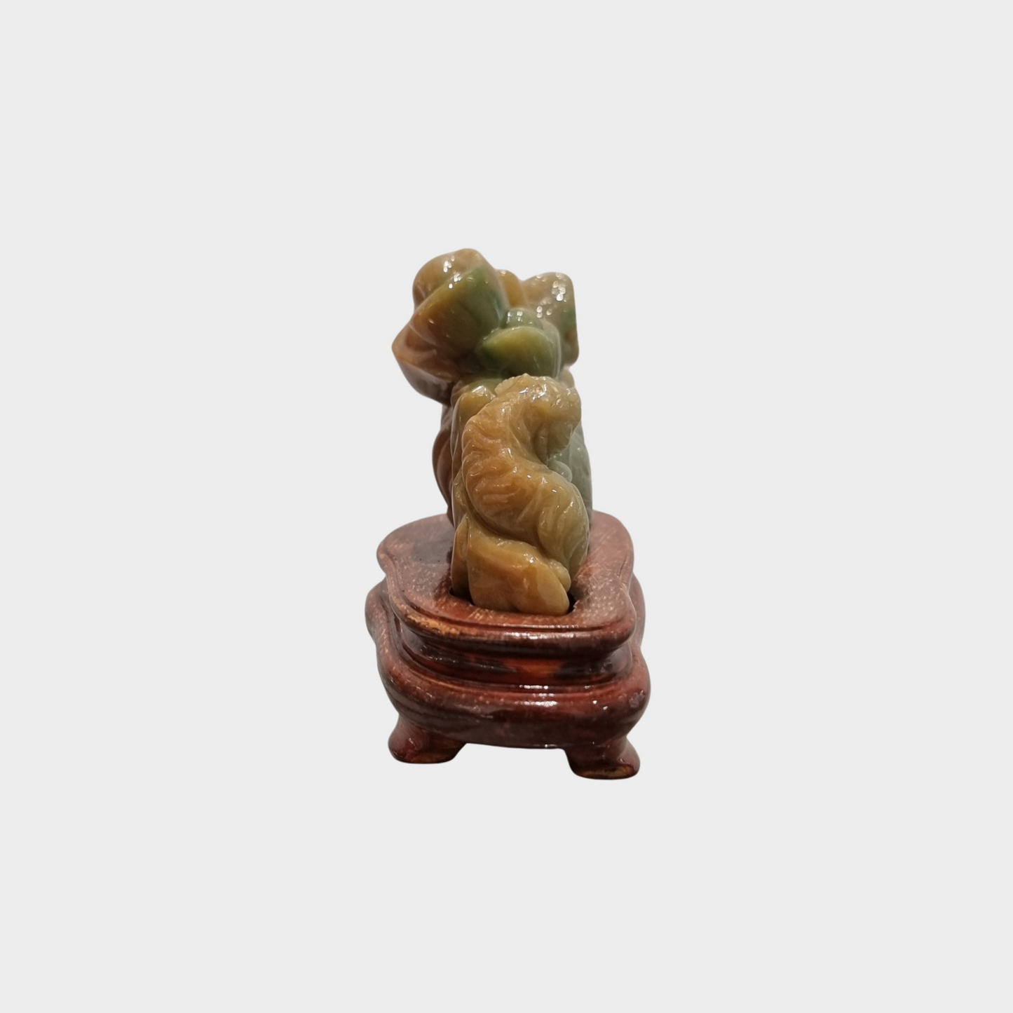 "Tigers with Wealth Ingots" Jadeite Jade Display