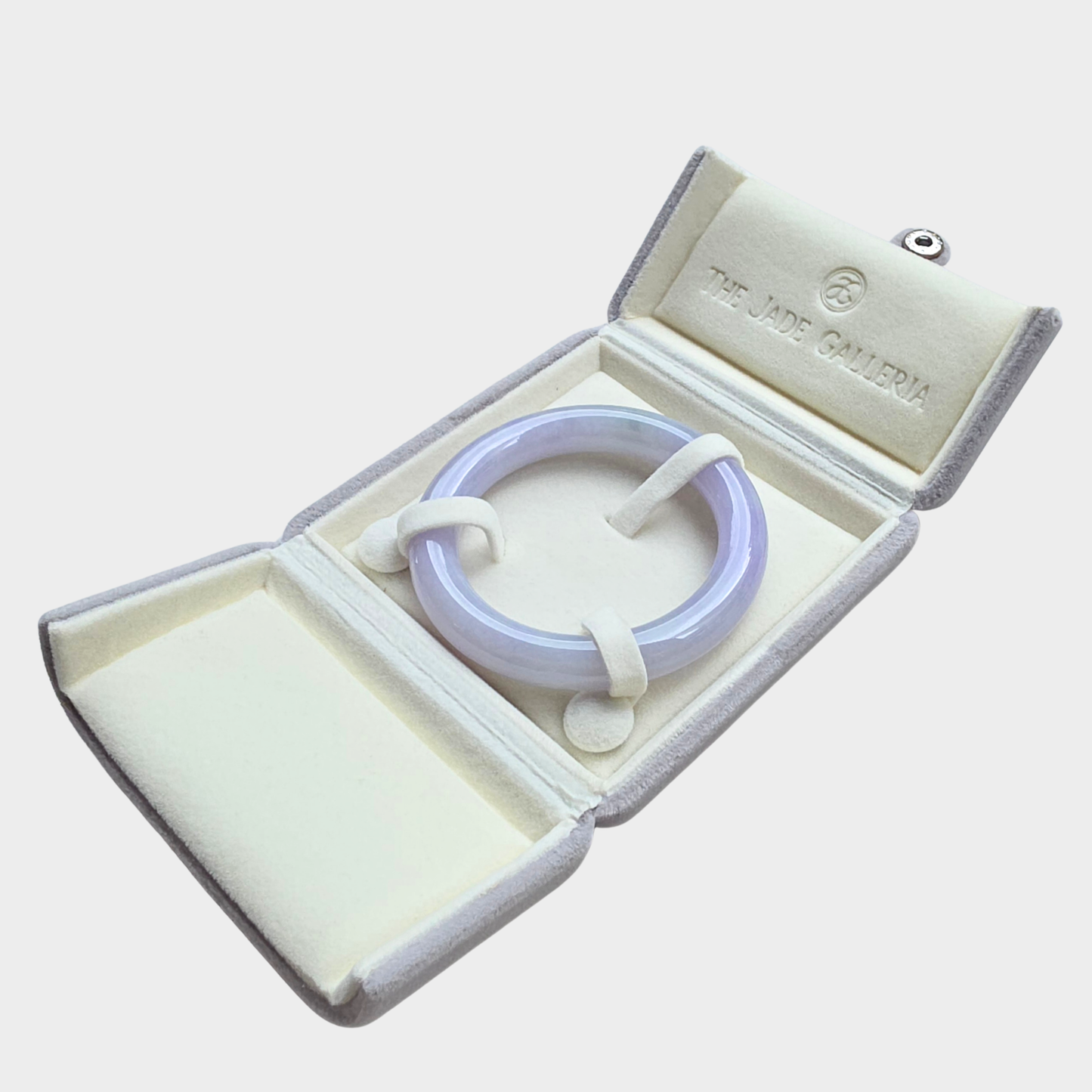 Lavender Jadeite Jade Bangle - 55mm Round