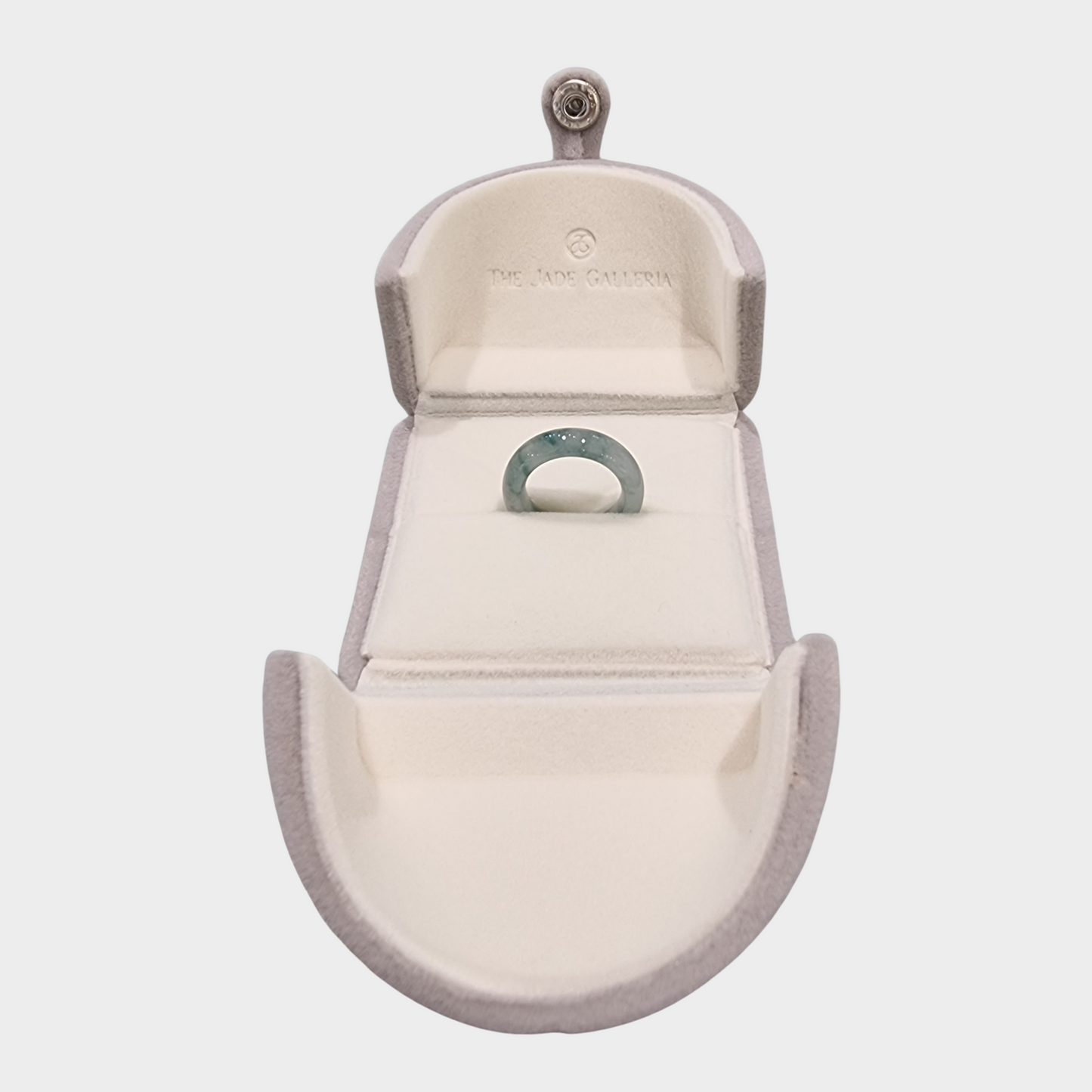 Icy "Floating Flower" Jadeite Jade Abacus Ring
