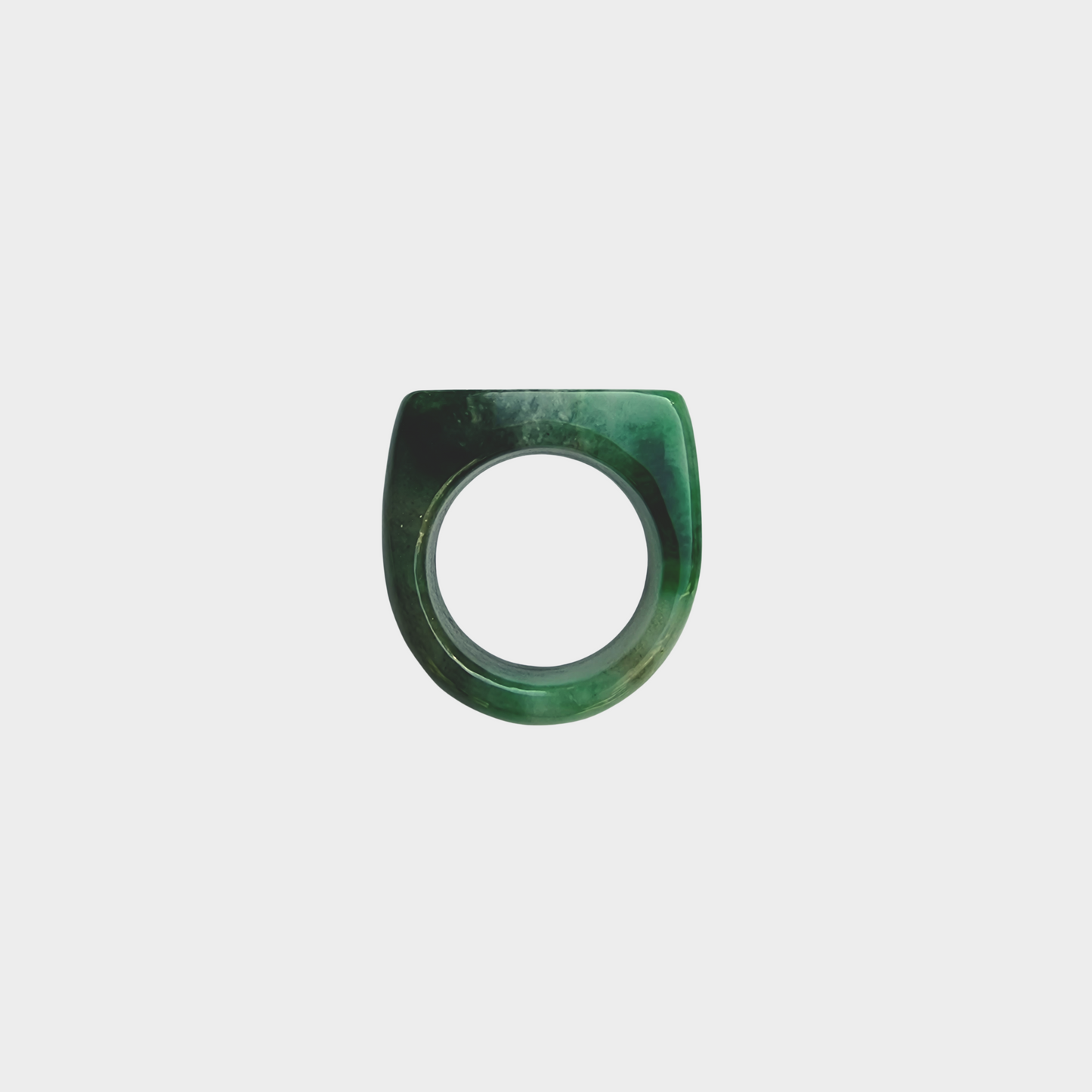 Green Jadeite Jade Saddle Ring