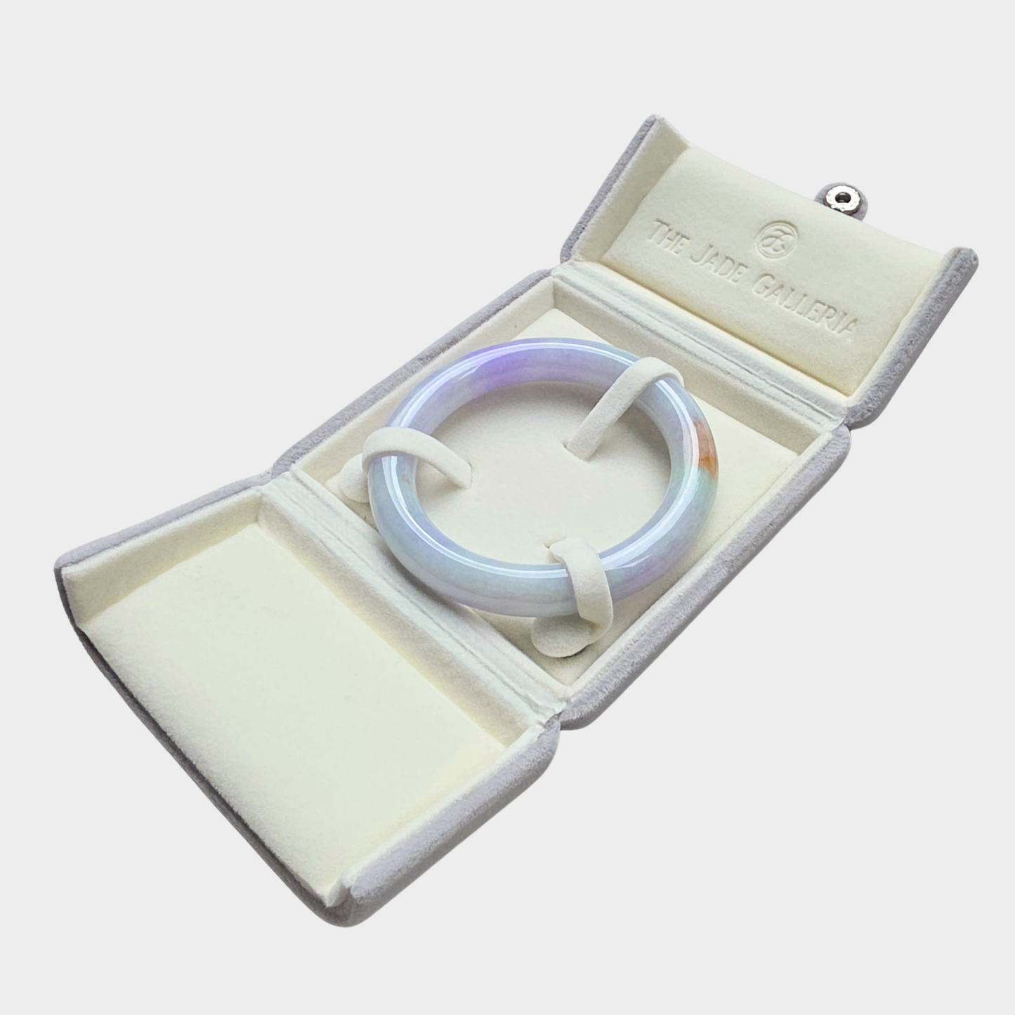 Lavender with Red Jadeite Jade Bangle - 59mm Round