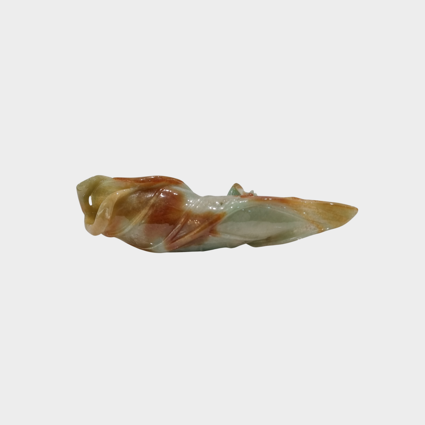 "Bug and Dried Leaf" Jadeite Jade Display