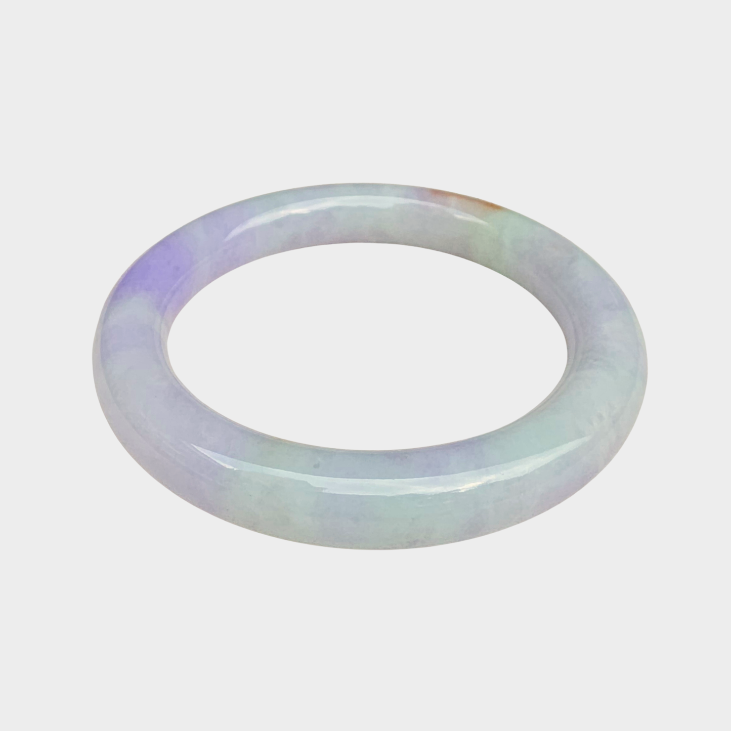 Lavender with Red Jadeite Jade Bangle - 59mm Round
