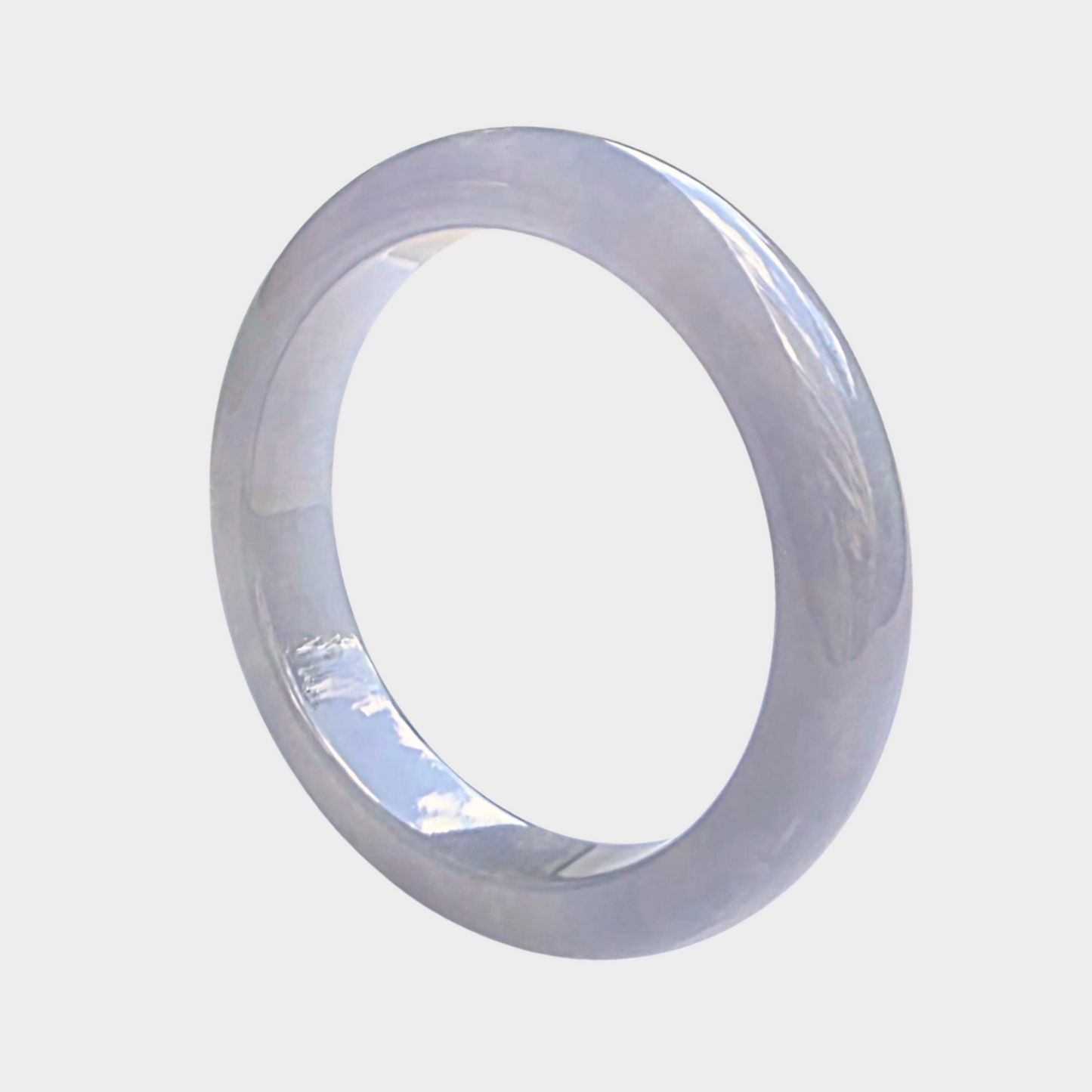 Lavender Jadeite Jade Bangle - 55mm Half Round