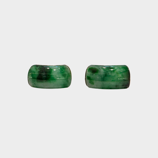Jadeite Jade Cufflinks in White Gold