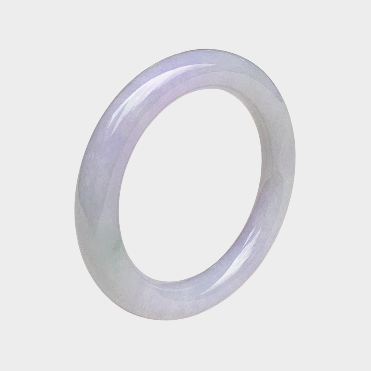 Lavender Jadeite Jade Bangle - 55mm Round