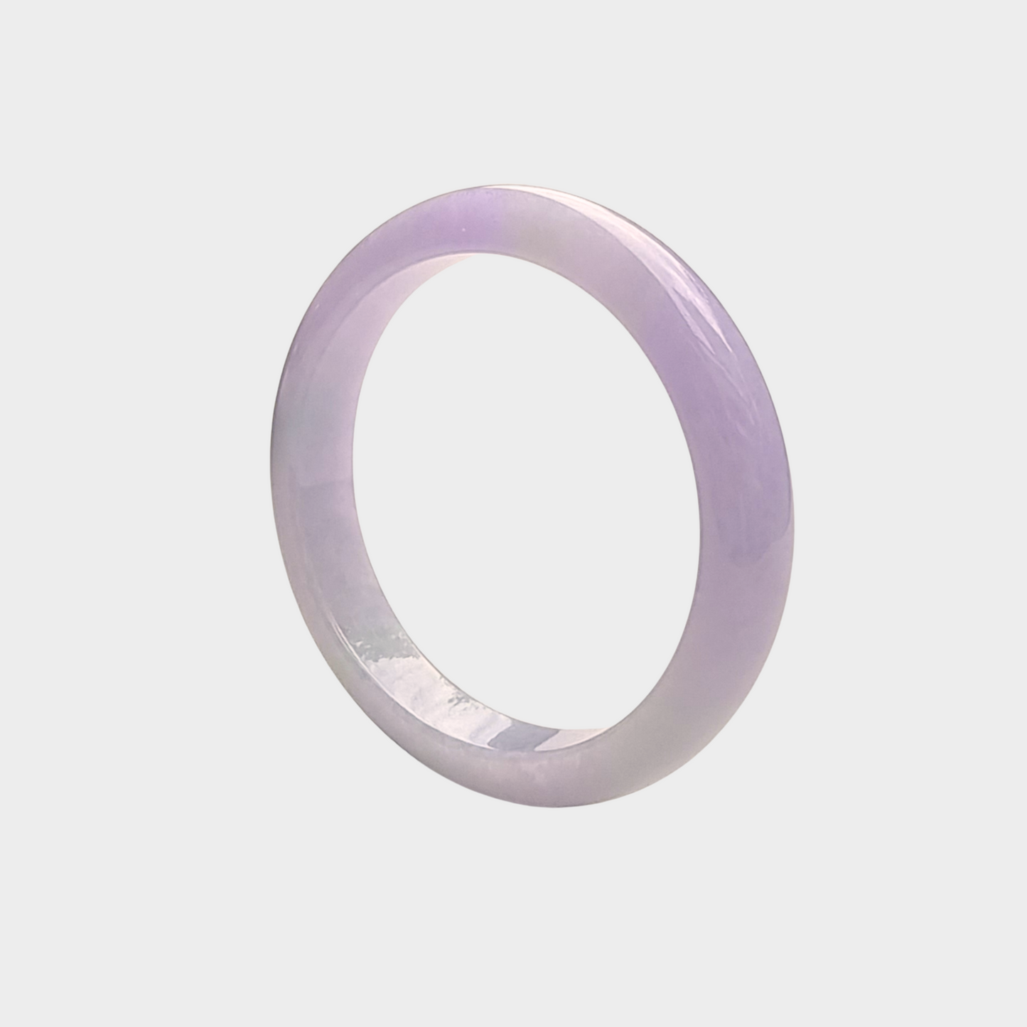 Lavender Jadeite Jade Bangle - 60mm Half Round