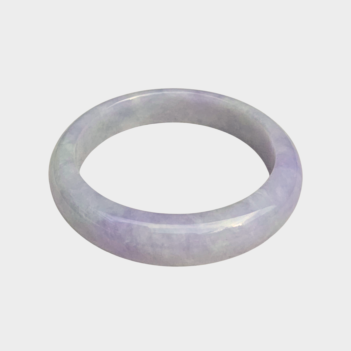 Lavender Jadeite Jade Bangle - 56mm Half Round