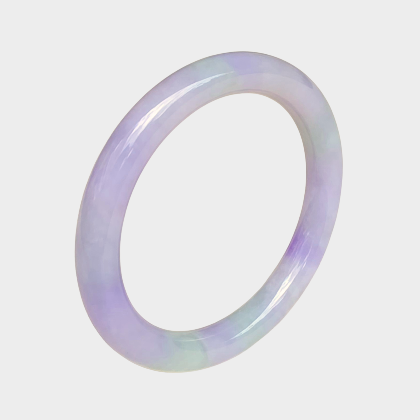 Lavender Jadeite Jade Bangle - 55mm Round
