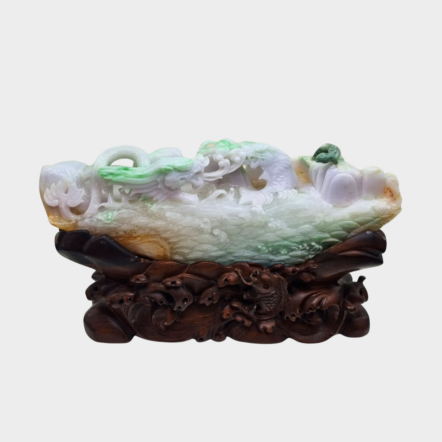 "The Rising Dragon" Jadeite Jade Display