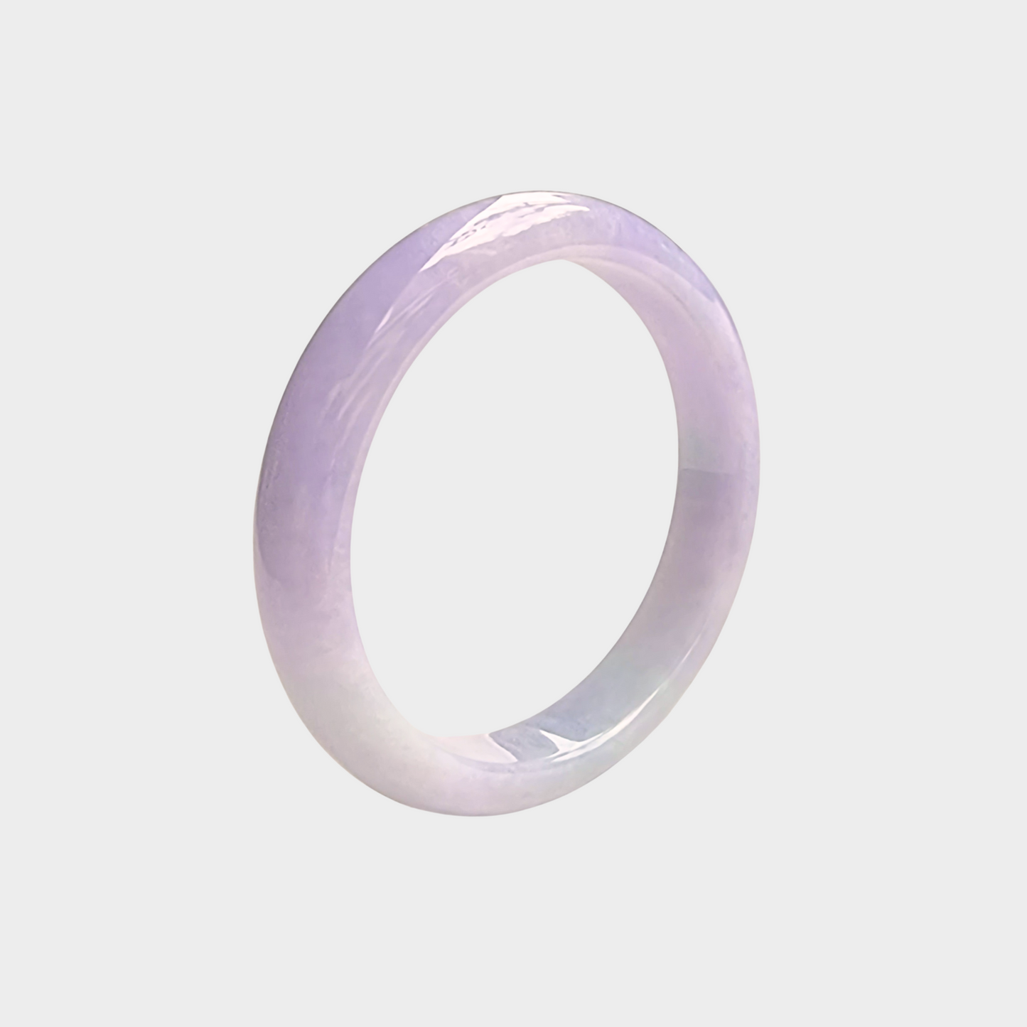 Lavender Jadeite Jade Bangle - 60mm Half Round