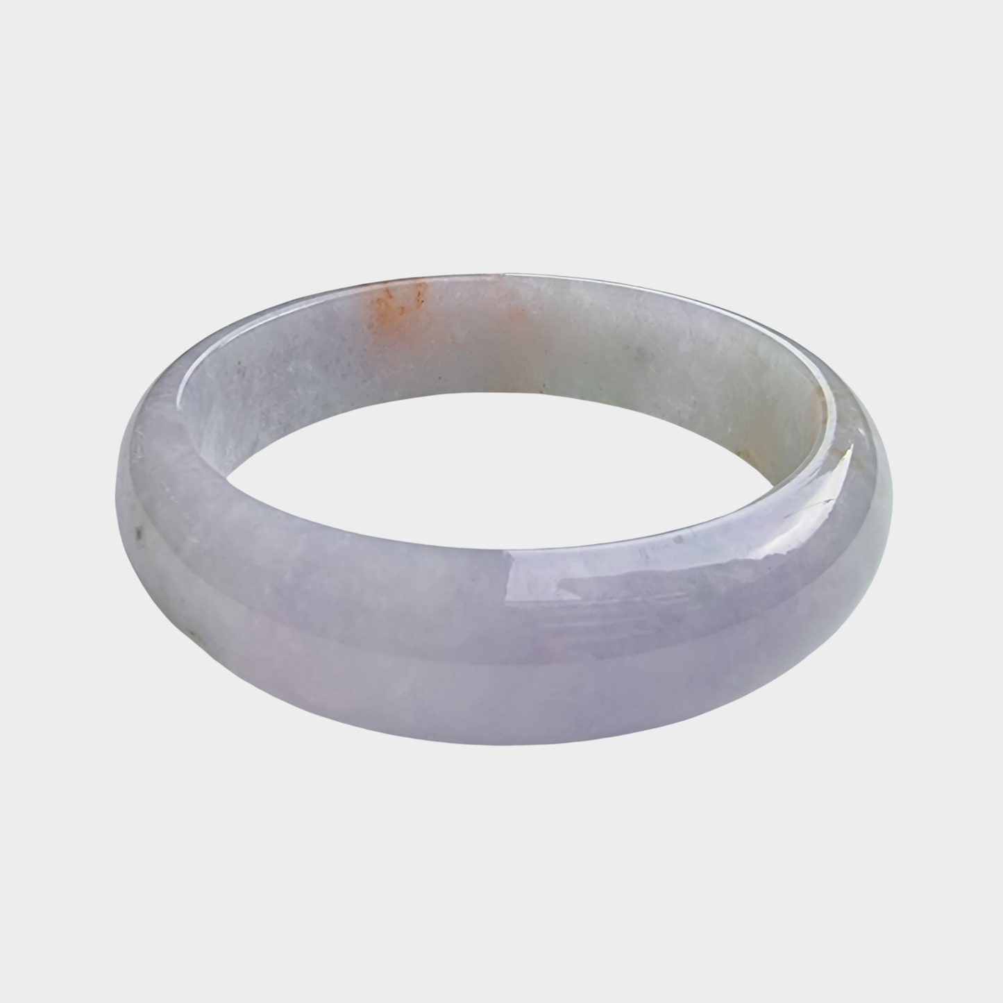Lavender with Red Jadeite Jade Bangle - 58mm Half Round