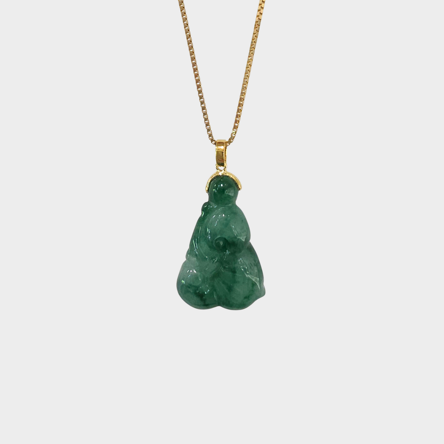 Jadeite Jade "Ruyi" Pendant in Yellow Gold