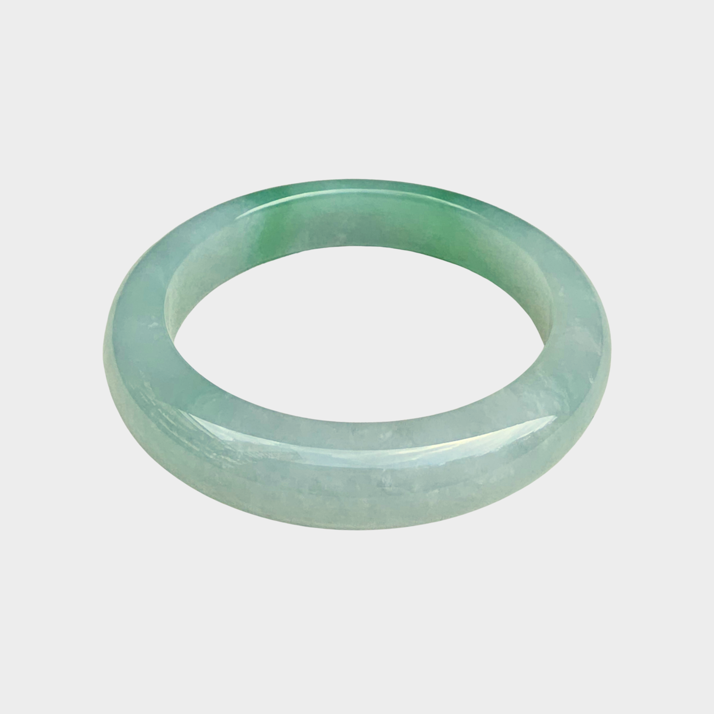 Green Jadeite Jade Bangle - 53mm Flat