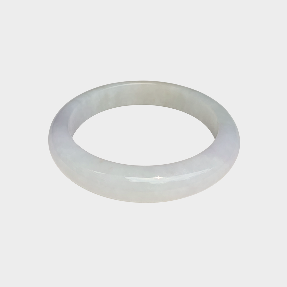 Lavender and Yellow Jadeite Jade Bangle - 56mm Half Round
