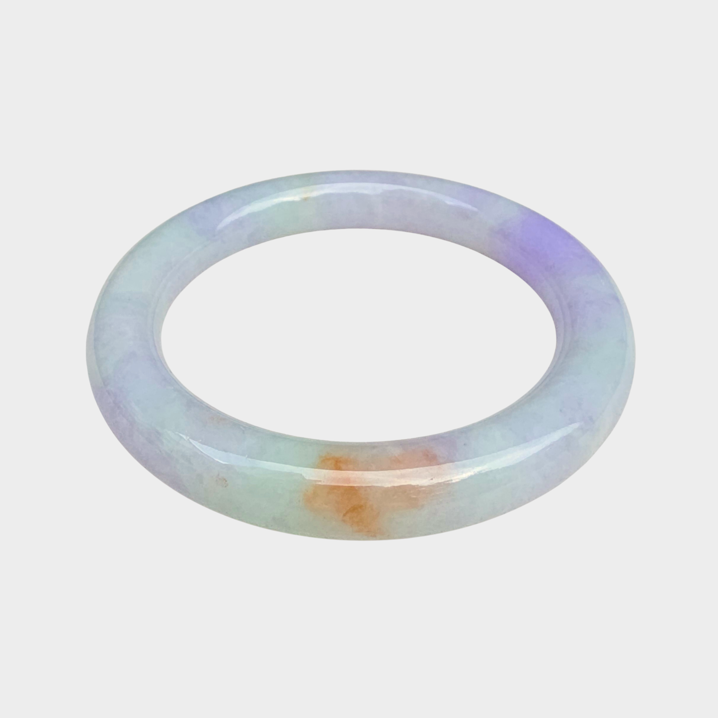 Lavender with Red Jadeite Jade Bangle - 59mm Round
