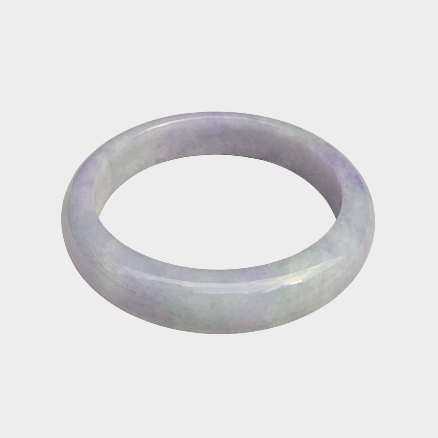 Lavender Jadeite Jade Bangle - 56mm Half Round