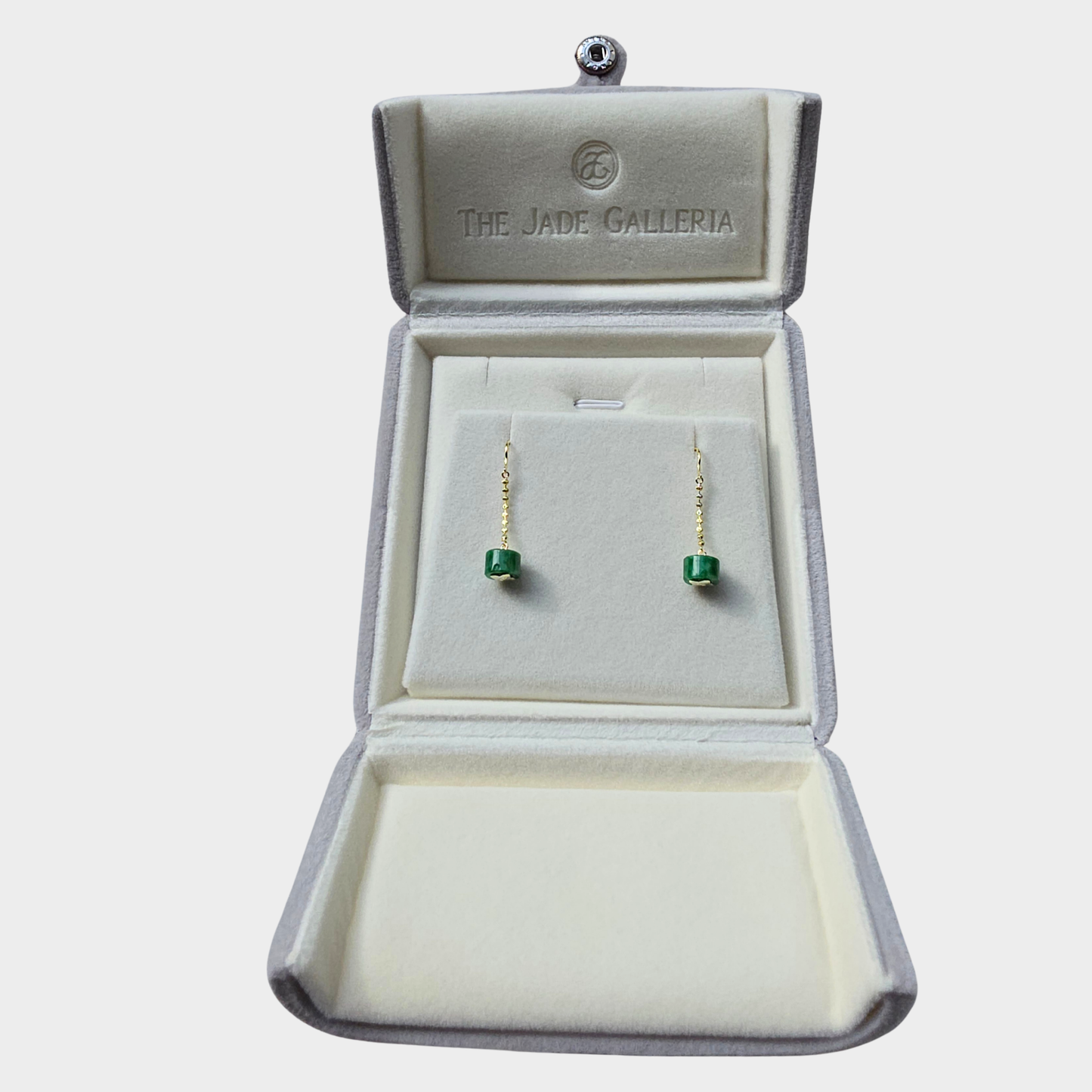 Flower Green Jadeite Jade Drop & Dangle Earrings in Yellow Gold