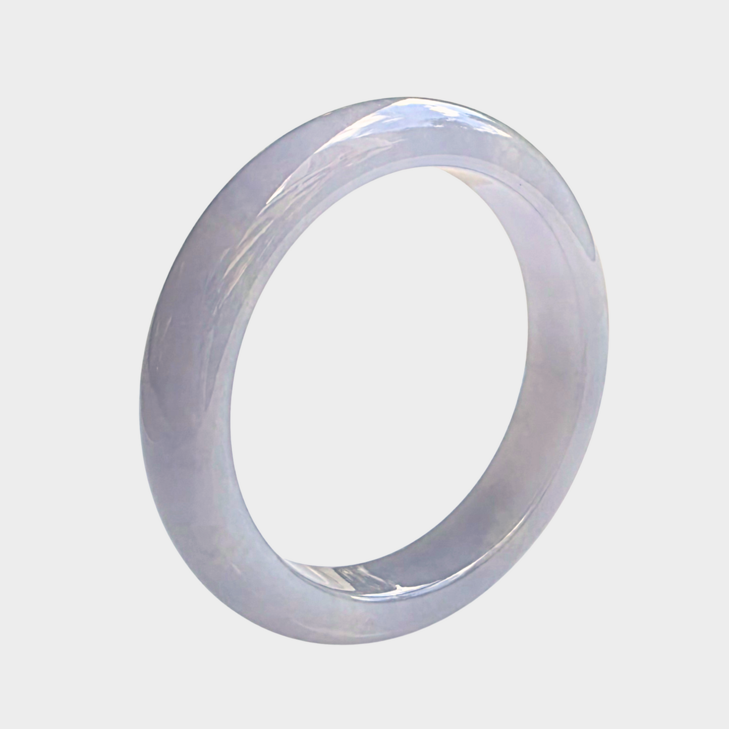 Lavender Jadeite Jade Bangle - 55mm Half Round