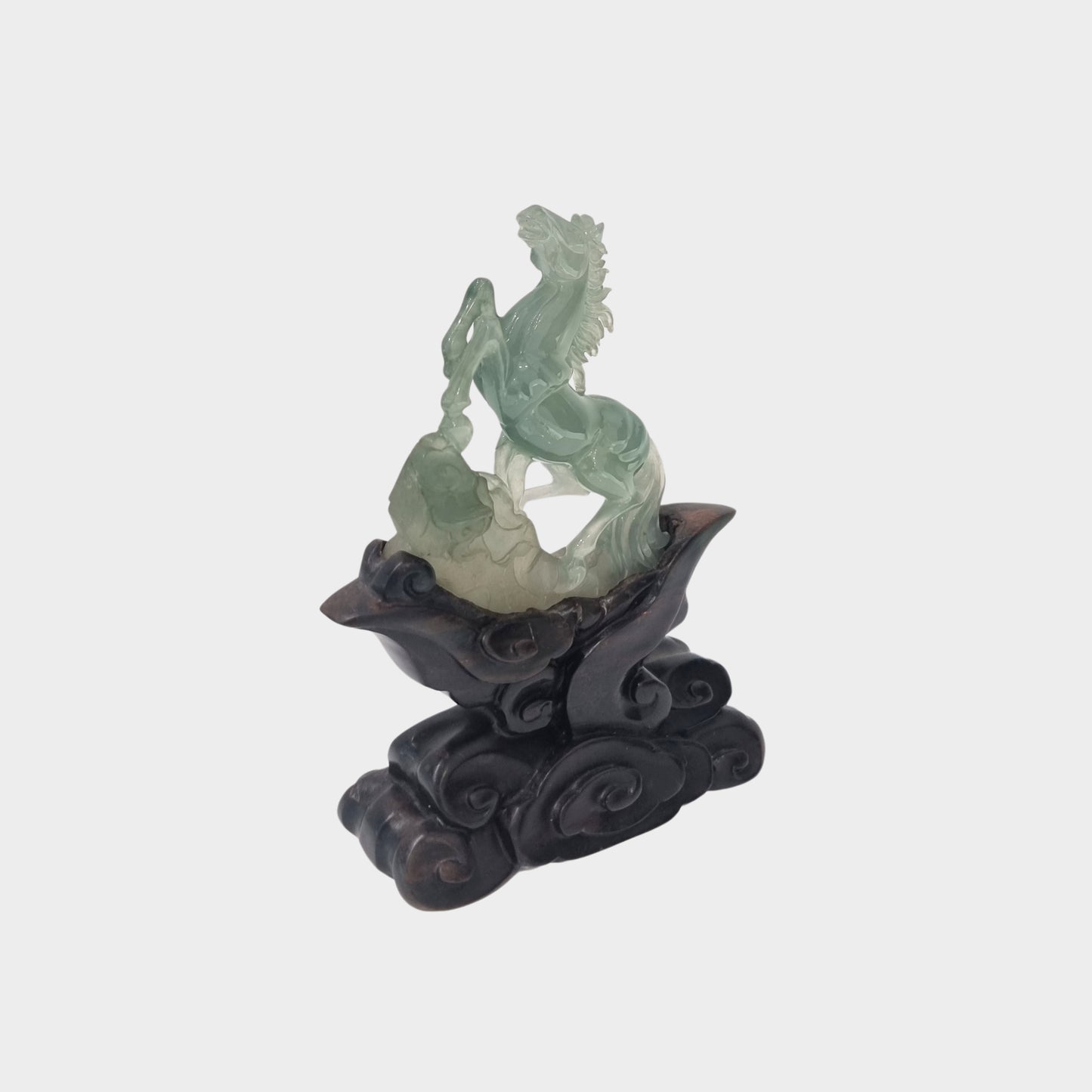 Icy "Galloping Horse" Jadeite Jade Display