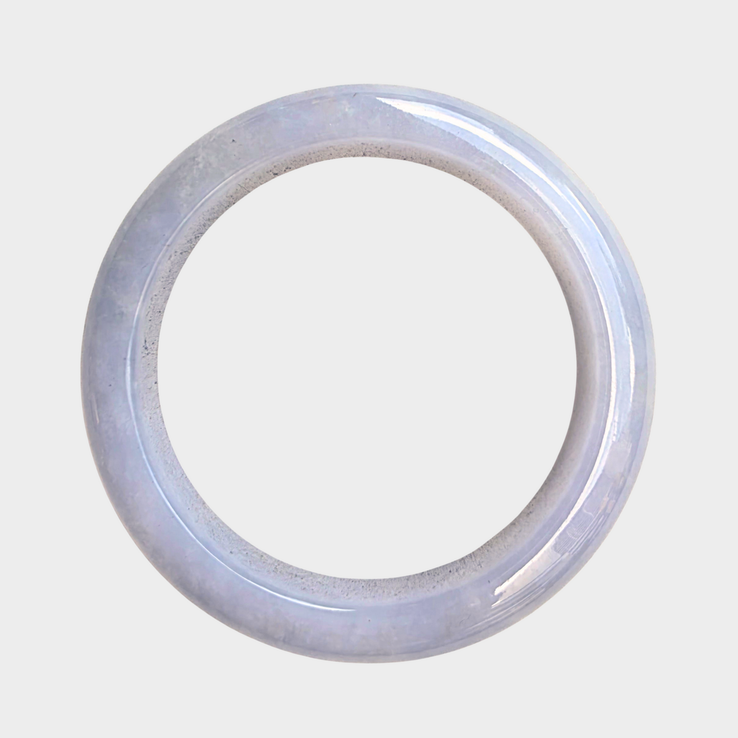 Lavender Jadeite Jade Bangle - 55mm Half Round
