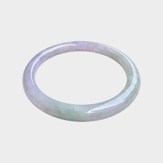 Lavender Jadeite Jade Bangle - 57mm Round
