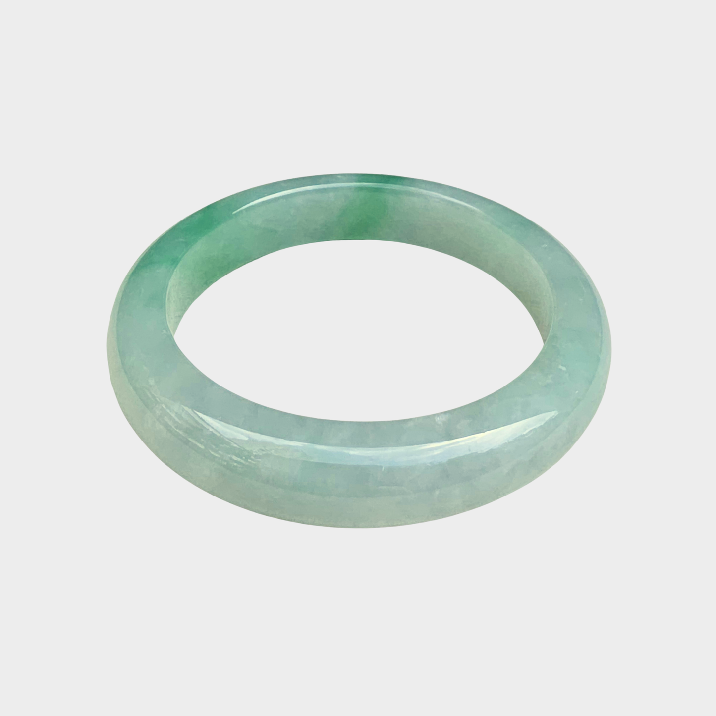 Green Jadeite Jade Bangle - 53mm Flat