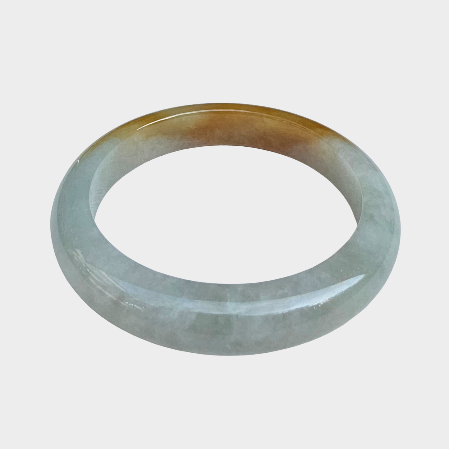 Golden Yellow Jadeite Jade Bangle - 57mm Flat