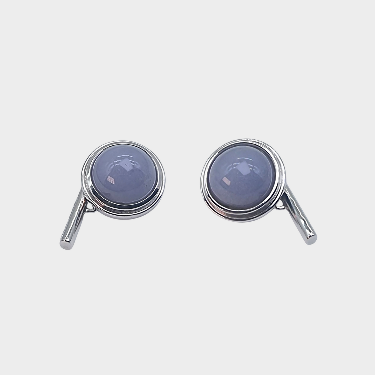 Jadeite Jade Cufflinks in White Gold with Diamonds