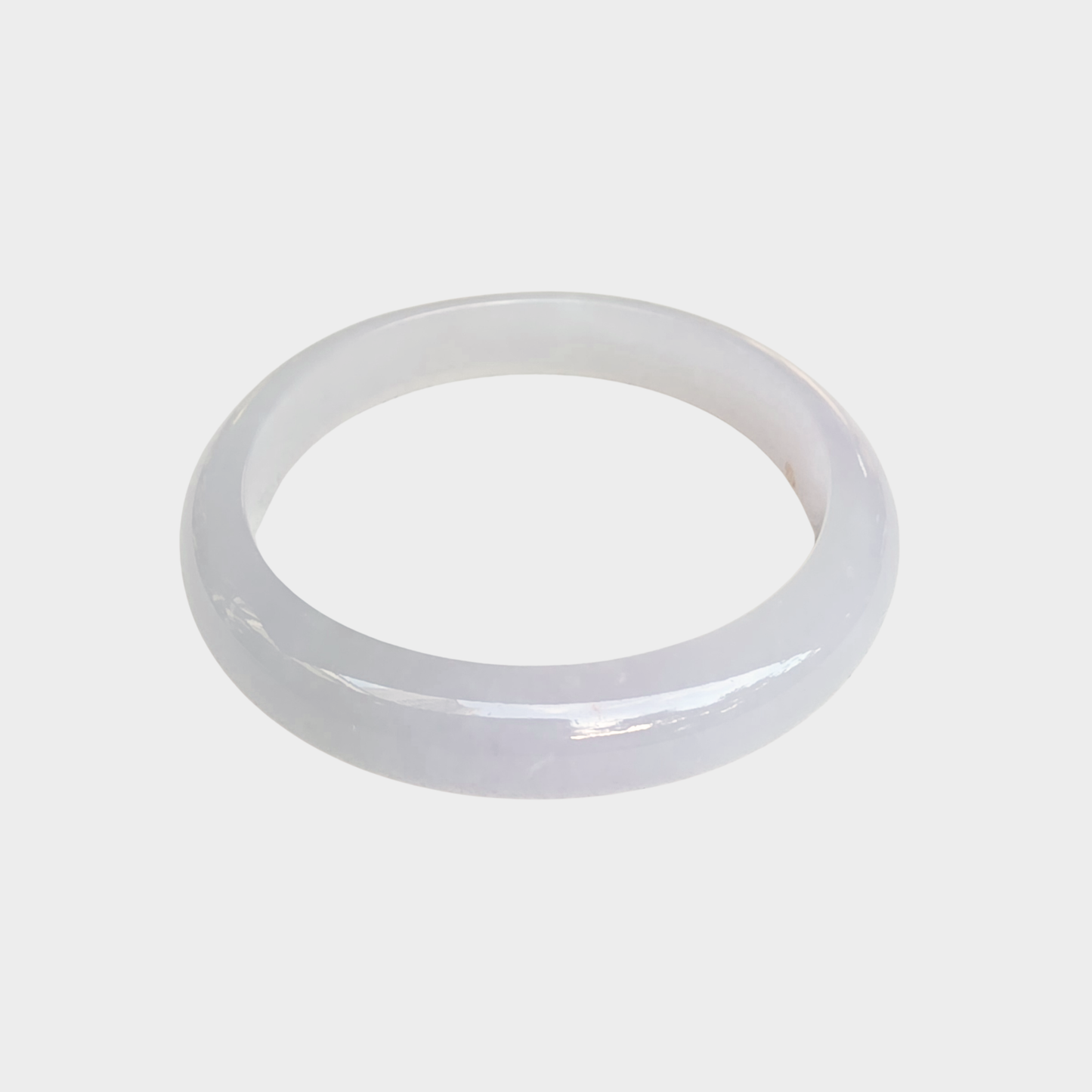 Icy Jadeite Jade Bangle - 55mm Oval