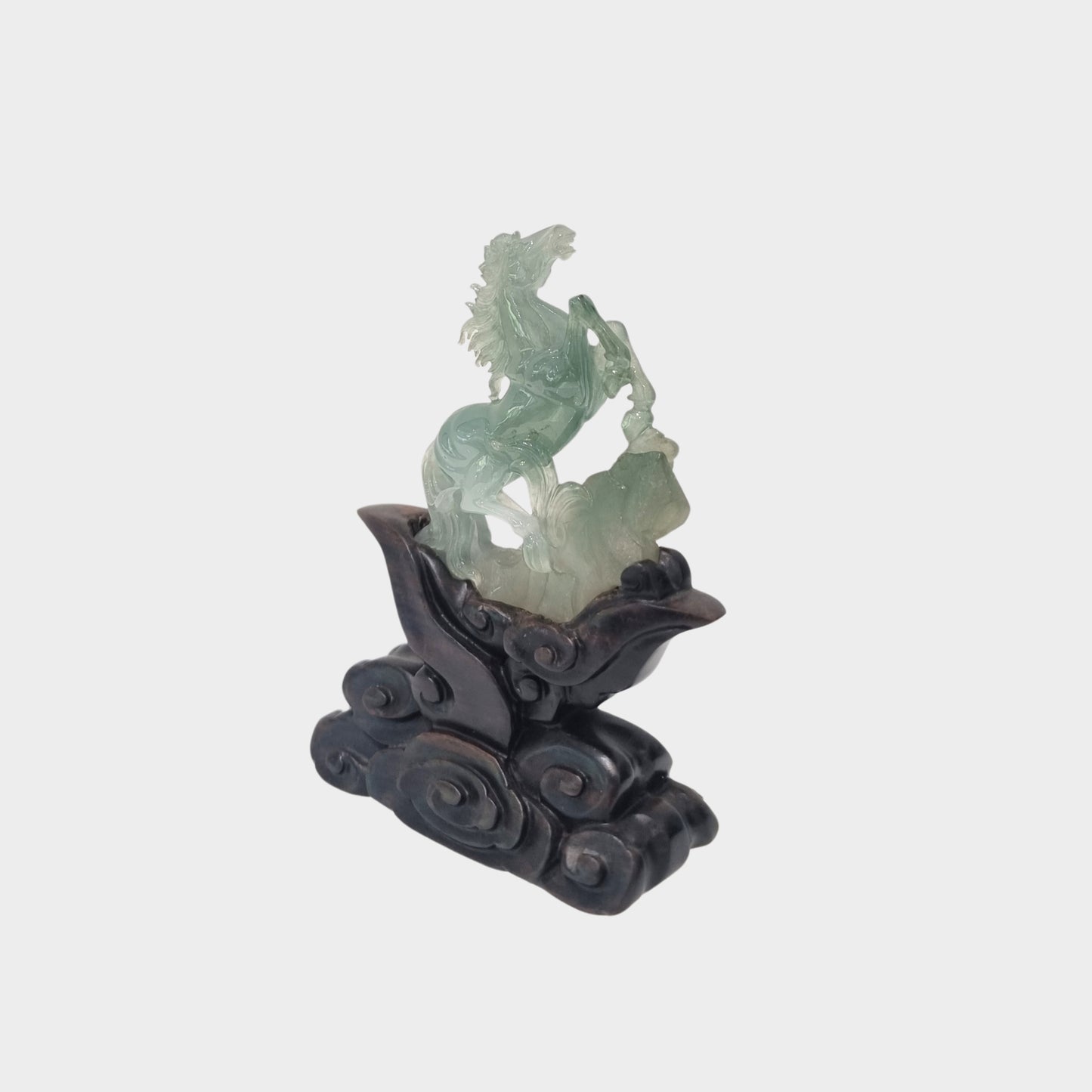 Icy "Galloping Horse" Jadeite Jade Display