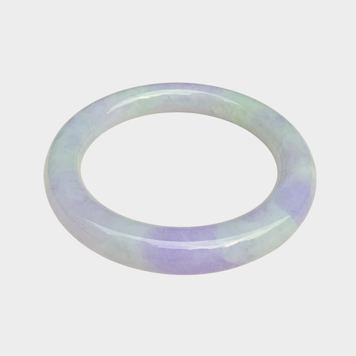 Lavender with Red Jadeite Jade Bangle - 59mm Round