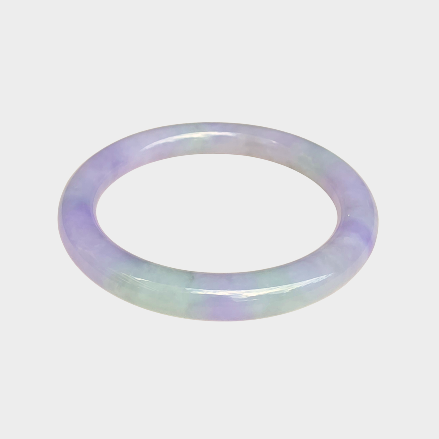 Lavender Jadeite Jade Bangle - 55mm Round
