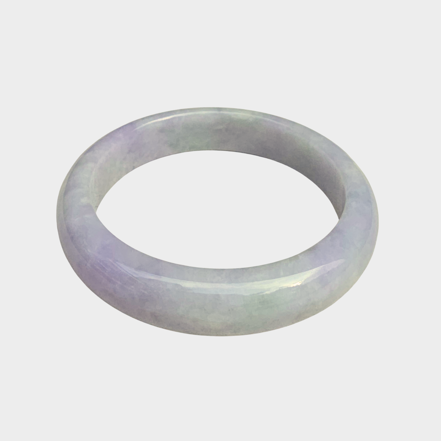 Lavender Jadeite Jade Bangle - 56mm Half Round