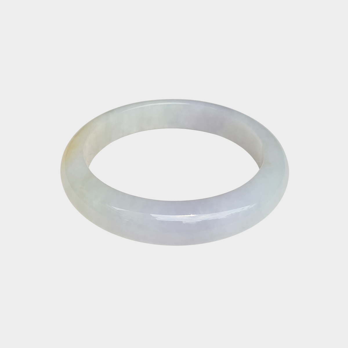 Lavender and Yellow Jadeite Jade Bangle - 56mm Half Round
