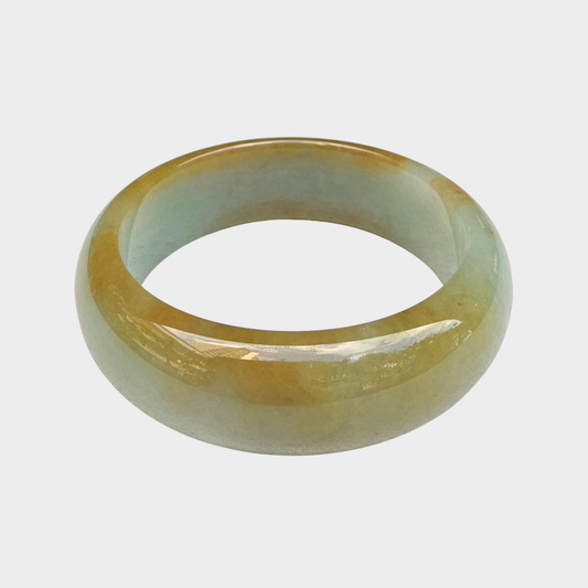 Yellow Jadeite Jade Bangle - 57mm Half Round