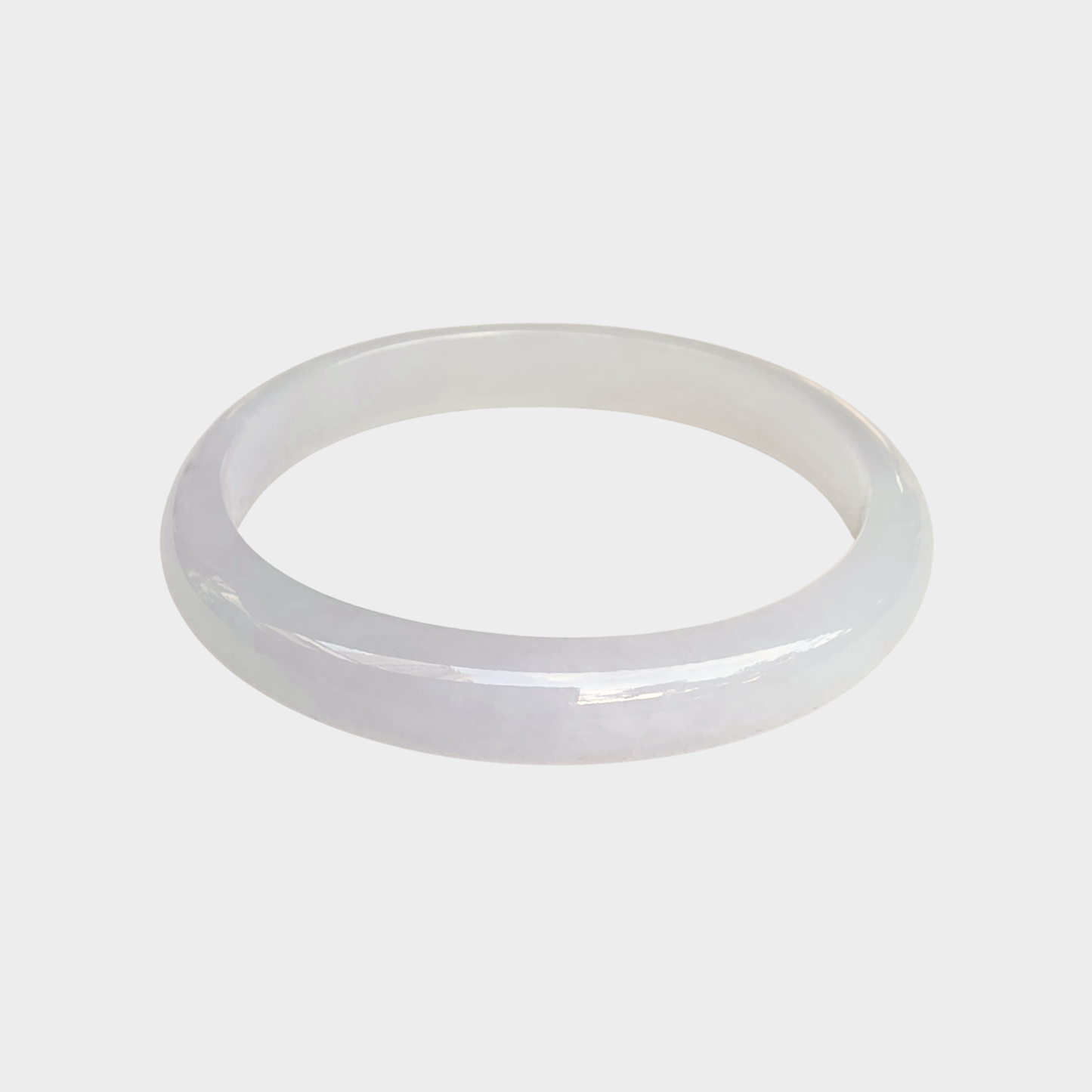 Icy Jadeite Jade Bangle - 55mm Oval