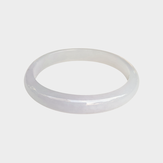 Icy Jadeite Jade Bangle - 55mm Oval