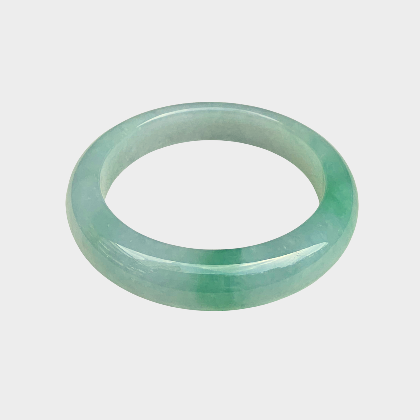Green Jadeite Jade Bangle - 53mm Flat