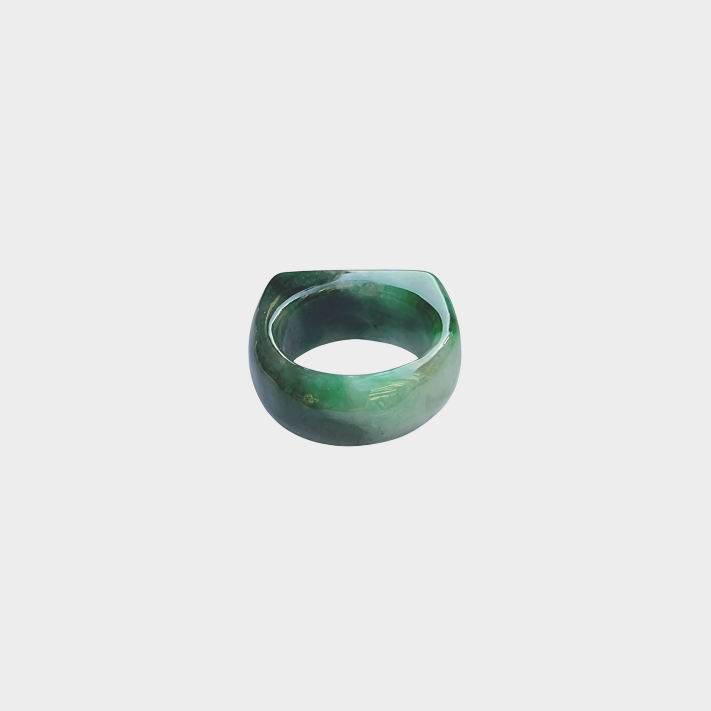Green Jadeite Jade Saddle Ring
