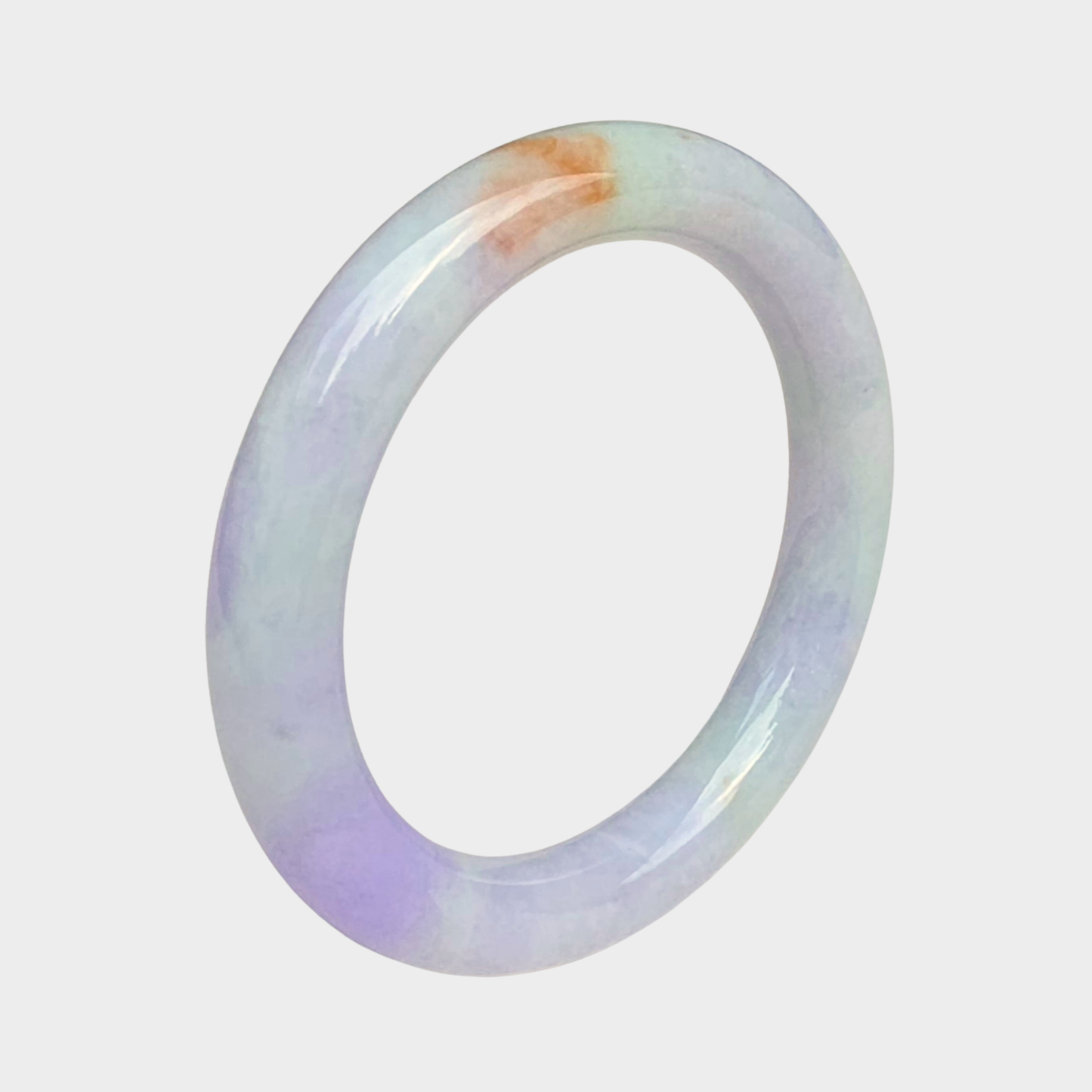 Lavender with Red Jadeite Jade Bangle - 59mm Round