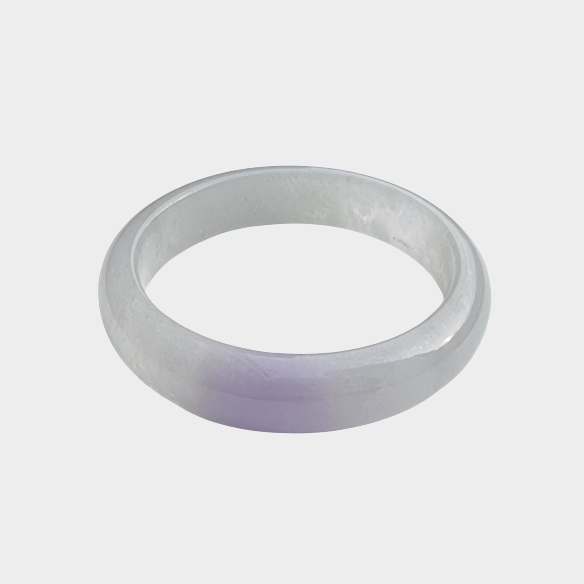 Icy with Lavender Jadeite Jade Bangle 56mm Half Round
