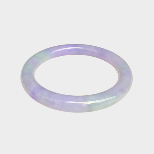 Lavender Jadeite Jade Bangle - 55mm Round