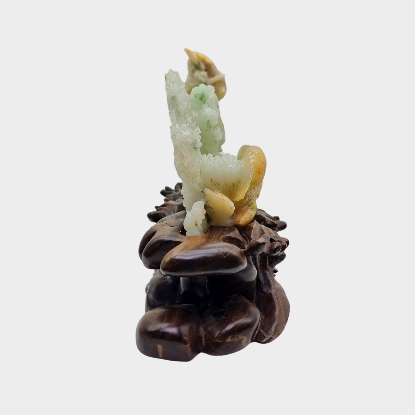 "The Legendary Dragon Fish" Jadeite Jade Display