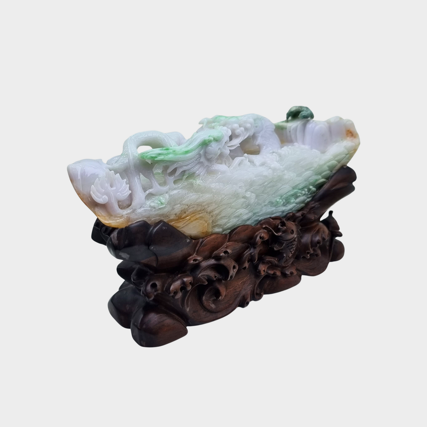 "The Rising Dragon" Jadeite Jade Display