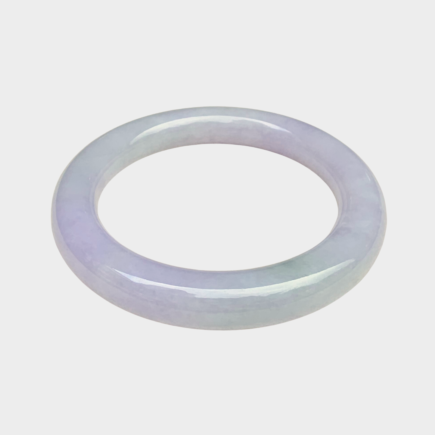 Lavender Jadeite Jade Bangle - 55mm Round